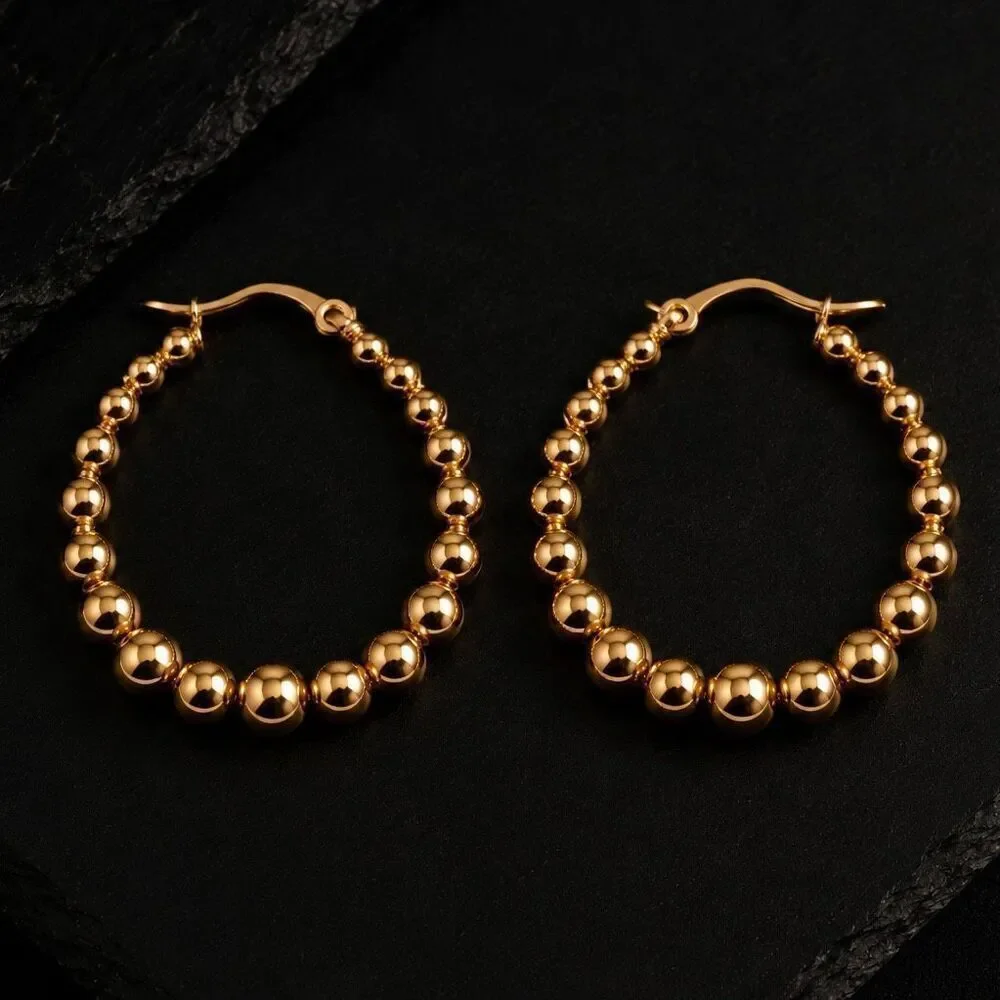 Graduated Ball Hoops, Gold Tone